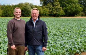 v.l.: Sohn Matthias und Inhaber Heinz Stoffers versorgen die Gemüseabteilungen von Edeka Kempken täglich mit frischem Gemüse. (Foto: Gemüsebau Stoffers)